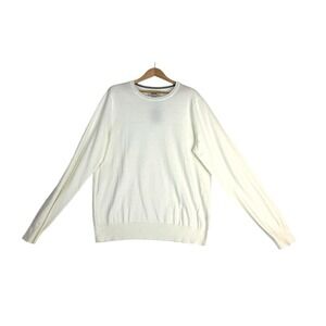 Joseph Abboud Sweater 2XL Cream Crew Neck Cotton Cashmere Blend Pullover  NWT